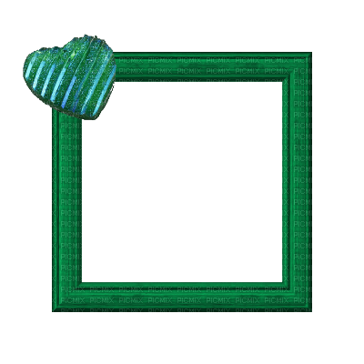 Small Green Frame Hearts - безплатен png