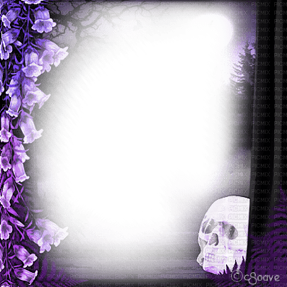 soave frame gothic halloween flowers curtain skull - Free PNG