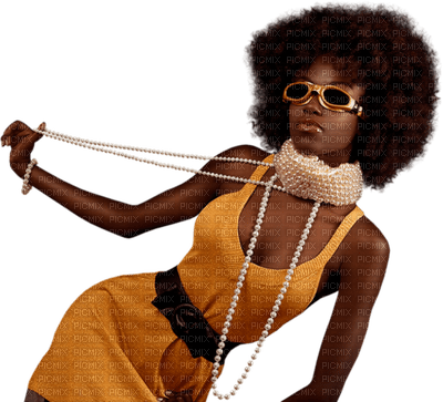 Woman  Black Africa Orange White Brown - Bogusia - PNG gratuit