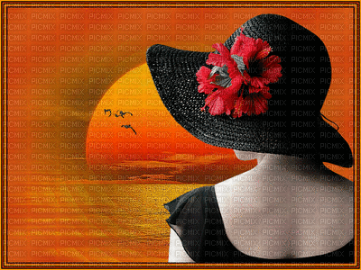 Orange & black Lady - Gratis animeret GIF