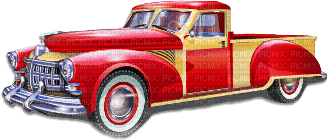 soave deco car vintage red yellow - PNG gratuit
