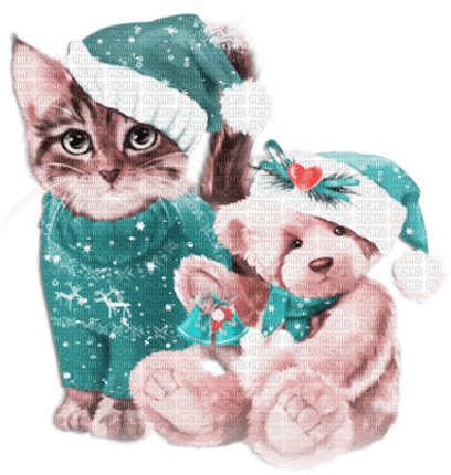 soave deco christmas winter animals cat - 無料png