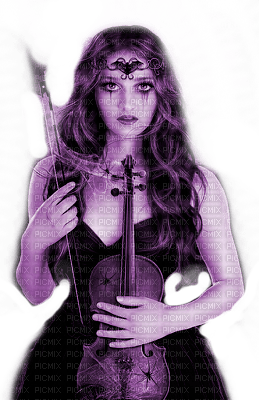 Y.A.M._Gothic Fantasy woman girl music purple - Free PNG