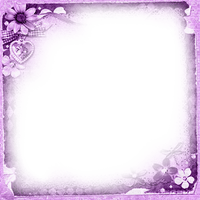 soave frame  vintage flowers purple - PNG gratuit