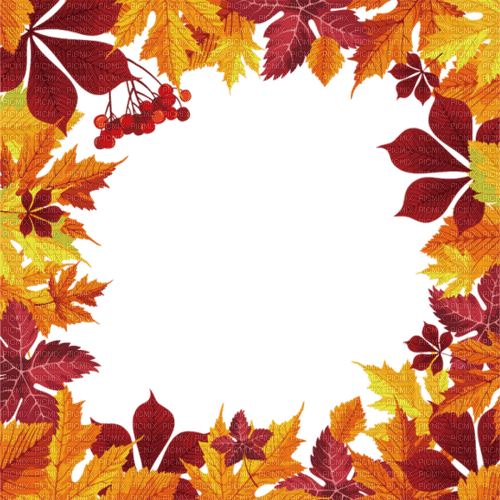 loly33  frame feuilles automne - PNG gratuit