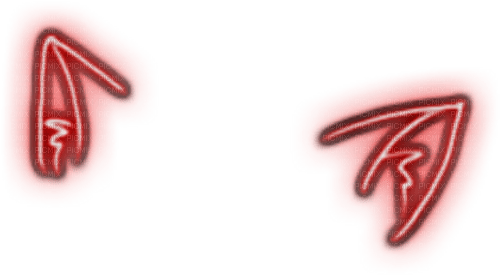Red Neon Cat Ears - 免费PNG