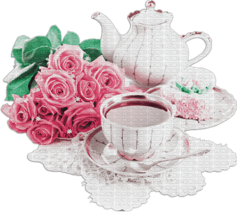 soave deco breakfast morning flowers rose tea pink - png gratuito