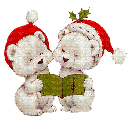 Singing Christmas Bears - Nemokamas animacinis gif
