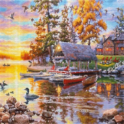 soave background animated autumn vintage lake - Ingyenes animált GIF