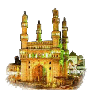 Islamic design -Mosque at night - Gratis geanimeerde GIF