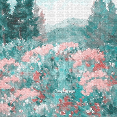 soave background animated vintage field flowers - 無料のアニメーション GIF