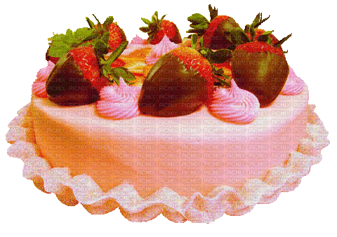 Strawberry Cake - GIF animasi gratis