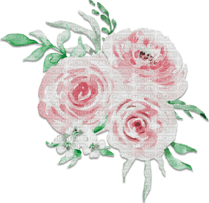 soave deco flowers rose branch spring pastel - PNG gratuit