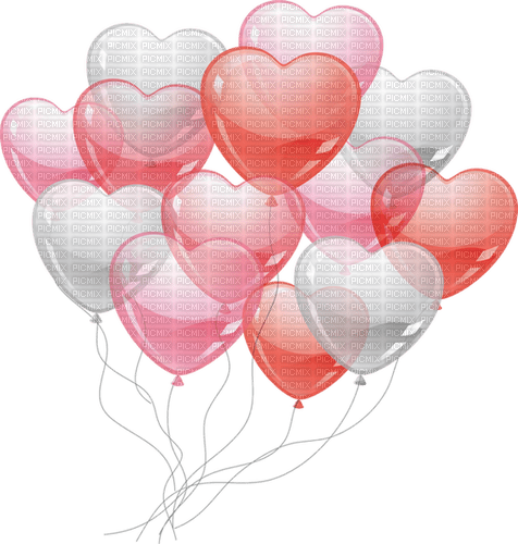 pink heart balloons Bb2 - png ฟรี