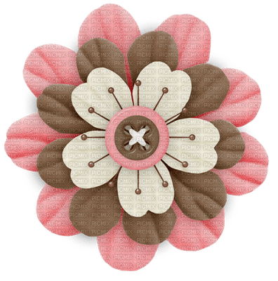 Fleur flower rose pink marron brown - PNG gratuit