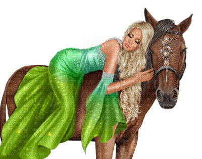 kvinna-häst - PNG gratuit