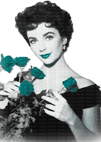soave Elizabeth Taylor woman vintage flowers rose - PNG gratuit
