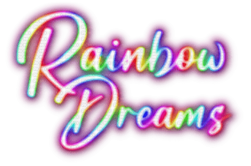Rainbow.Neon.Text - By KittyKatLuv65 - png ฟรี