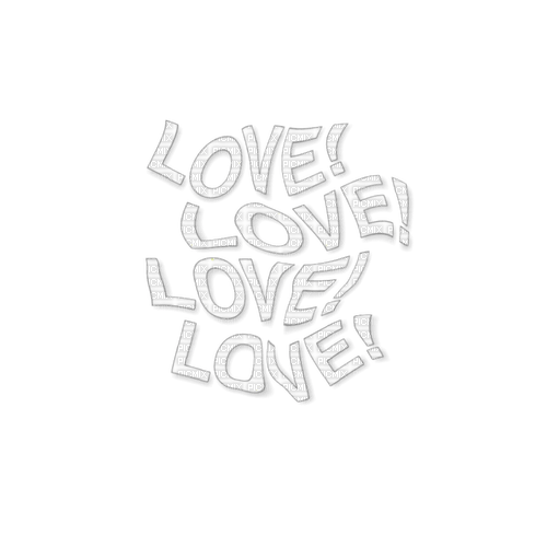 Love! white aesthetic text deco [Basilslament] - png grátis