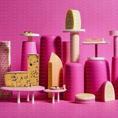 Pink Cheese Background - nemokama png