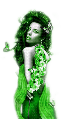 Woman.Green - By KittyKatLuv65 - бесплатно png