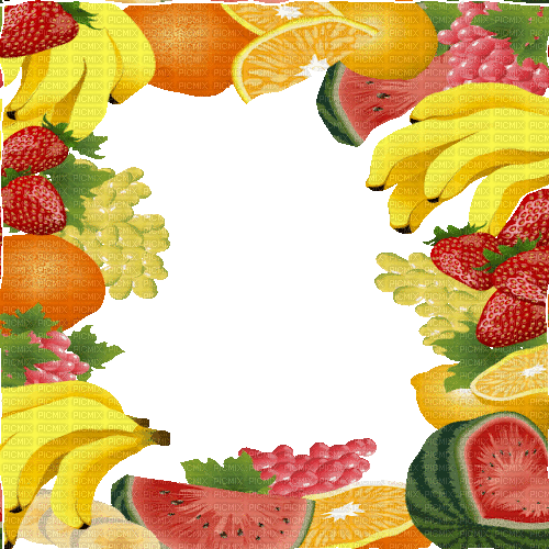 fruits frame gif cadre fruits - Free animated GIF - PicMix