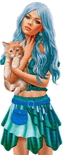 Woman. Cat. Leila - gratis png
