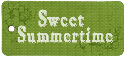Sweet Summertime.Text.White.Green - PNG gratuit