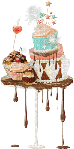 kikkapink deco scrap birthday cake - ingyenes png