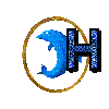 Lettre H petit dauphin - GIF animado grátis