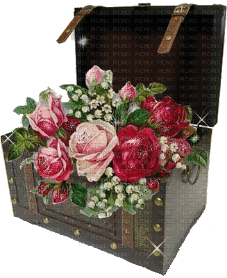 malle de fleurs - Gratis animerad GIF