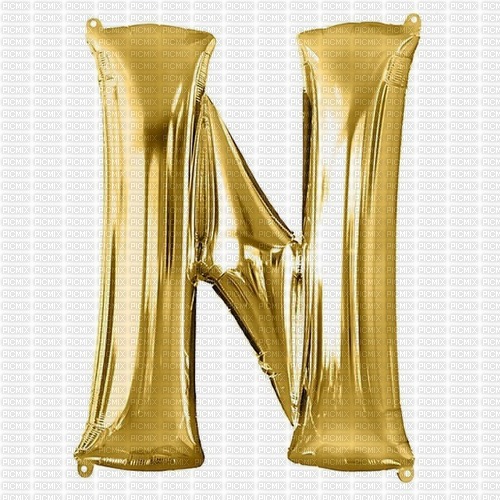 Letter N Gold Balloon - фрее пнг