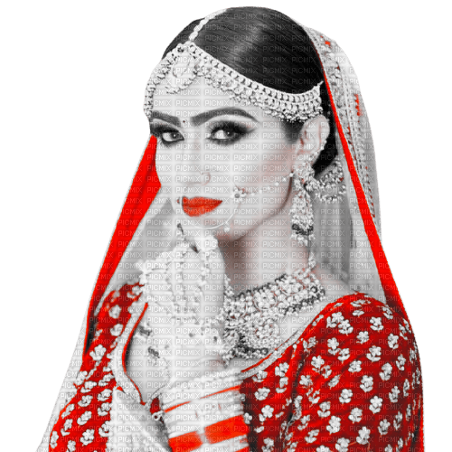 dolceluna red black white indian woman - png gratuito