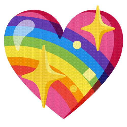 Emoji rainbow glitter sparkle heart - ilmainen png