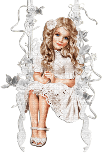 soave children girl spring flowers spring swing - δωρεάν png
