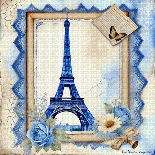 paris blue brown vintage background - безплатен png