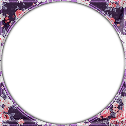 soave frame circle flowers pink purple - besplatni png