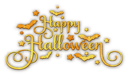 soave text happy halloween deco bat yellow orange - ücretsiz png