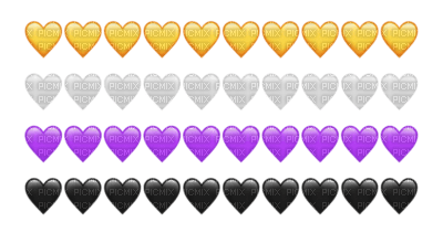 Nonbinary emoji hearts - nemokama png