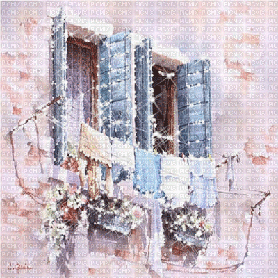 dolceluna painting gif glitter animated balcony - Gratis geanimeerde GIF