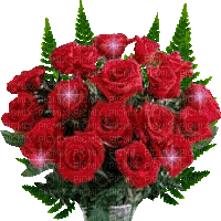 red roses bouquet with glitter - Бесплатный анимированный гифка