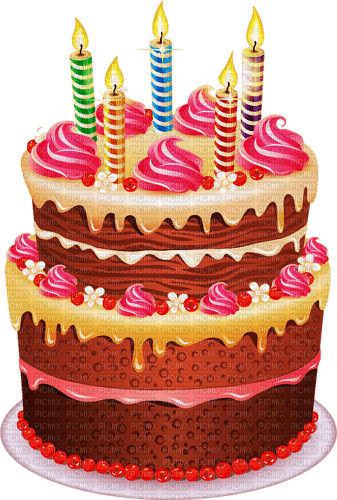 kikkapink deco scrap birthday cake - 無料png