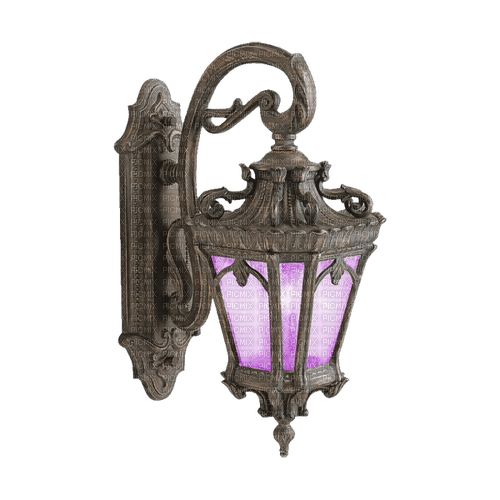 kikkapink deco scrap purple street lamp - PNG gratuit
