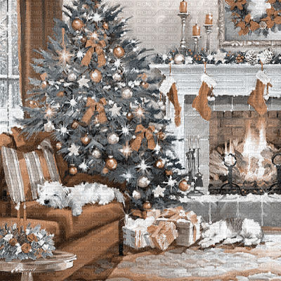 kikkapink background winter christmas tree room - Gratis geanimeerde GIF