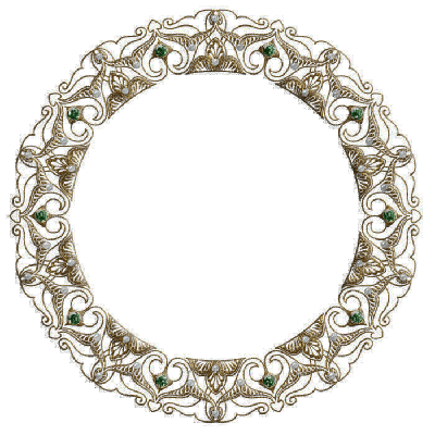 kikkapink circle art deco frame gold vintage - Free PNG