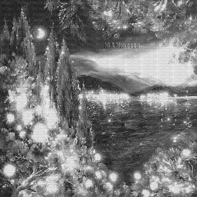 Y.A.M._Fantasy Landscape black-white - Gratis geanimeerde GIF