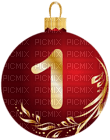 Kaz_Creations Numbers Christmas Bauble Ball 1 - zadarmo png