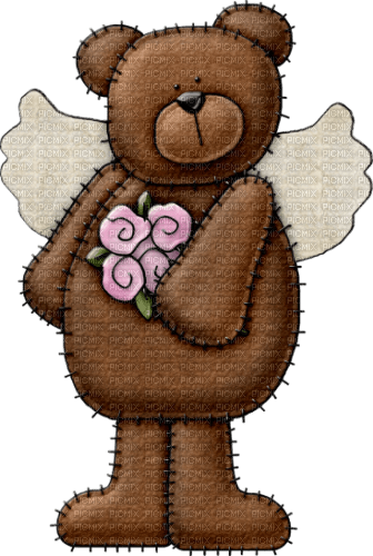 dolceluna deco bear pink brown angel - δωρεάν png