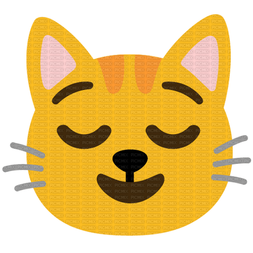 Relaxed relieved peaceful cat emoji kitchen - gratis png
