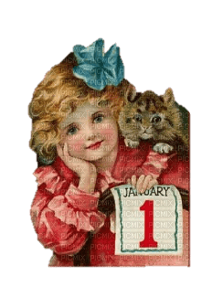 January 1 child New Year vintage deco sunshine3 - png gratuito